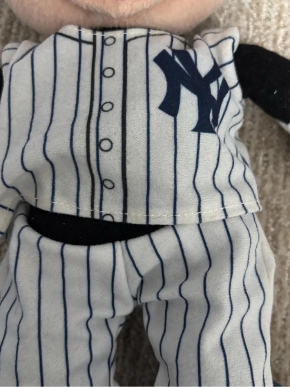 Mickey Mouse Plush in Navy & White Yankees Uniform